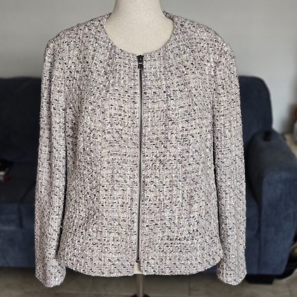 Anne Klein Jackets & Blazers - Ann Klein Women's Tweed Blazer Size 20W Work, Casual Light Sparkle